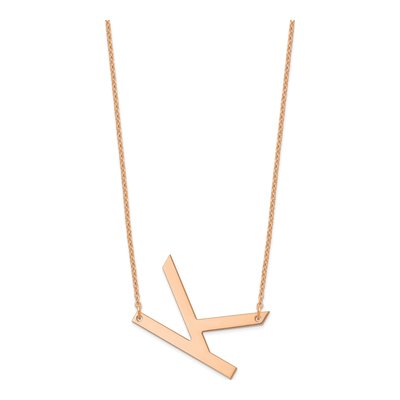 Rose Gold-Plated Sterling Silver Letter K Necklace – view 2