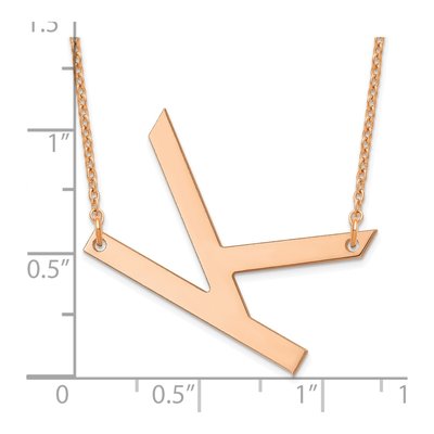 Rose Gold-Plated Sterling Silver Letter K Necklace – view 3