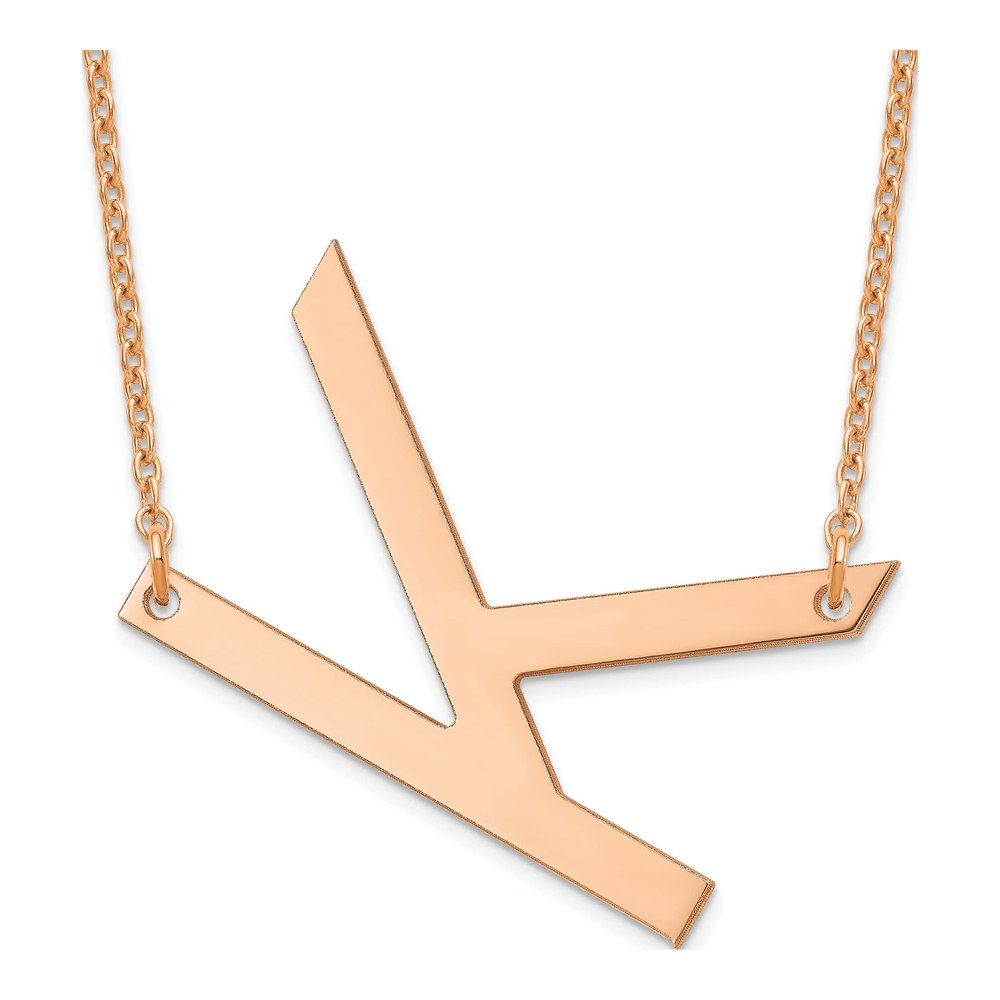 Rose Gold-Plated Sterling Silver Letter K Necklace