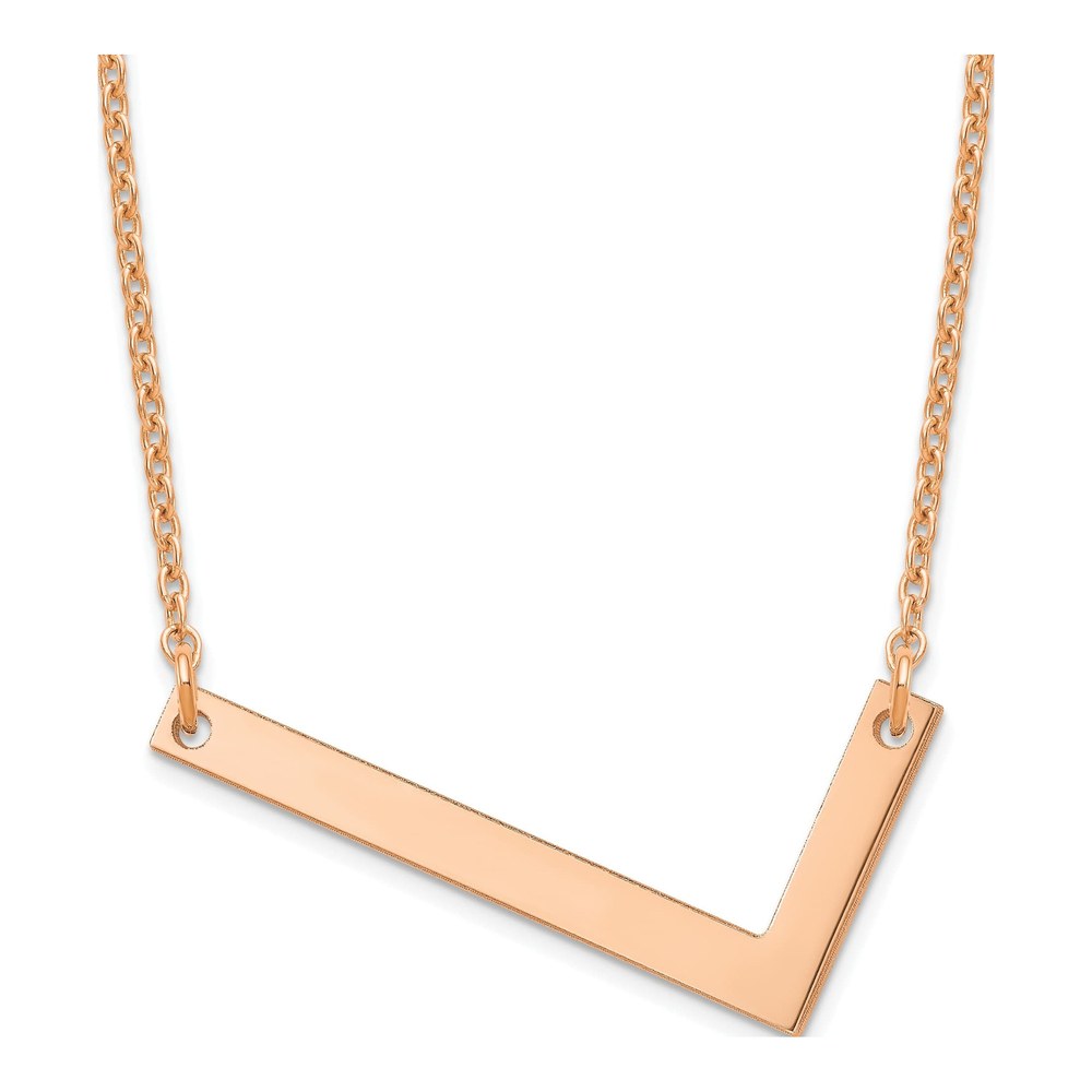 Sterling Silver Rose Gold Plated Letter L Necklace