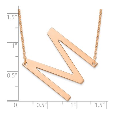Rose Gold-Plated Sterling Silver Letter M Necklace – view 3