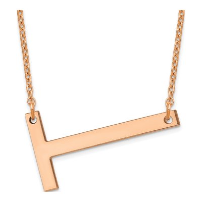 Rose Gold-Plated Sterling Silver Letter T Necklace