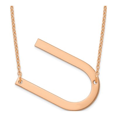 Rose Gold-Plated Sterling Silver Letter U Necklace
