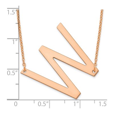 Rose Gold-Plated Sterling Silver Letter W Necklace – view 3