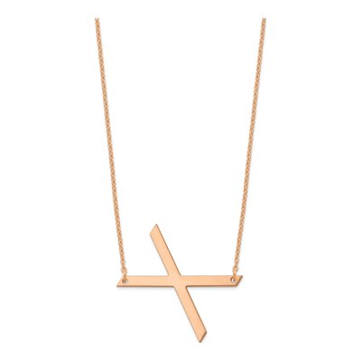 Rose Gold-Plated Sterling Silver Letter X Necklace – view 2