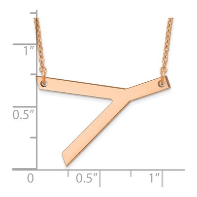 Sterling Silver Rose Gold Plated Letter Y Necklace – view 3