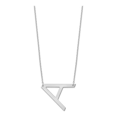 Sterling Silver Large Letter A Necklace – view 2