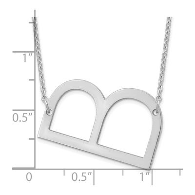 Sterling Silver Sideways Initial B Necklace – view 3