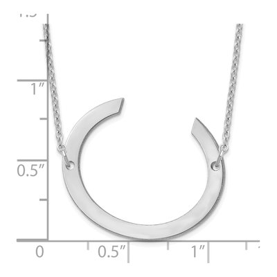 Sterling Silver Large Letter C Necklace – view 3