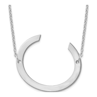 Sterling Silver Large Letter C Necklace