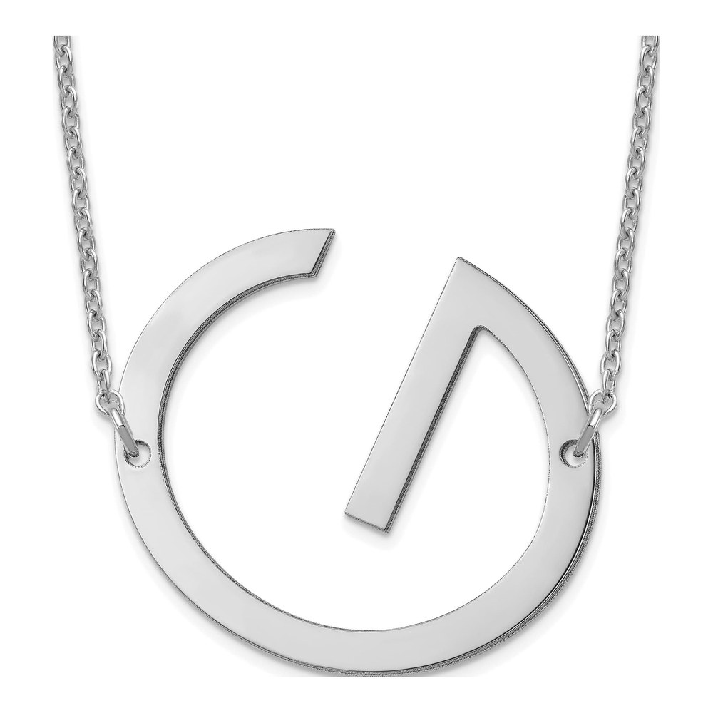 Sterling Silver Large Letter G Necklace