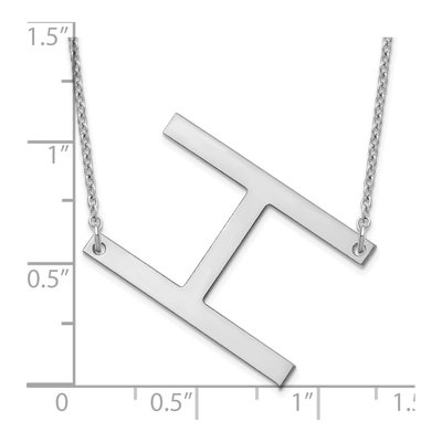 Sterling Silver Large Letter H Necklace – view 3