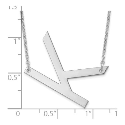 Sterling Silver Large Letter K Necklace – view 3