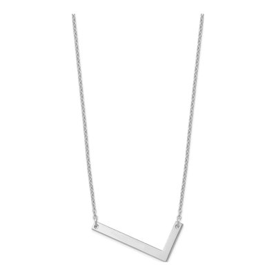 Sterling Silver Large Letter L Necklace – view 2