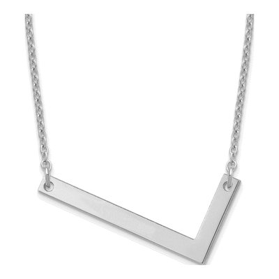 Sterling Silver Large Letter L Necklace