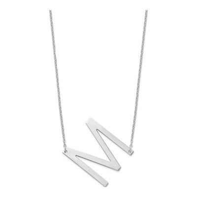 Sterling Silver Large Letter M Necklace – view 2