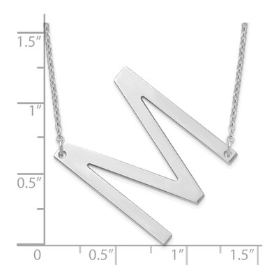 Sterling Silver Large Letter M Necklace – view 3