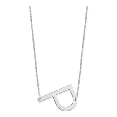 Sterling Silver Large Letter P Necklace – view 2