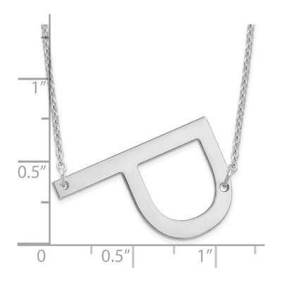 Sterling Silver Large Letter P Necklace – view 3