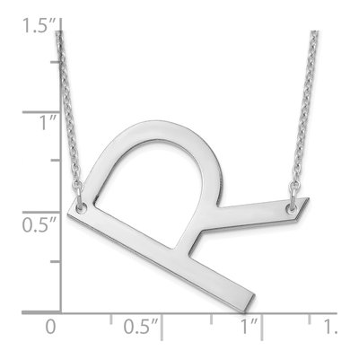 Sterling Silver Large Letter R Necklace – view 3