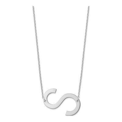 Sterling Silver Large Letter S Necklace – view 2