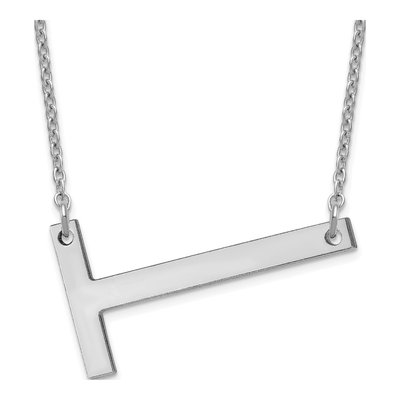 Sterling Silver Large Letter T Necklace