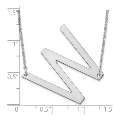 Sterling Silver Large Letter W Necklace – view 3