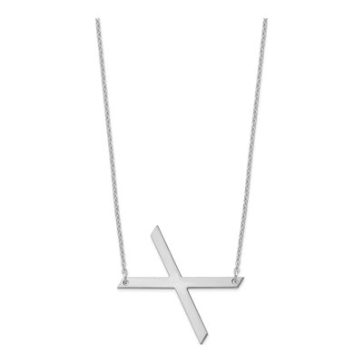 Sterling Silver Large Letter X Necklace – view 2