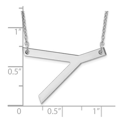 Sterling Silver Large Letter Y Necklace – view 3