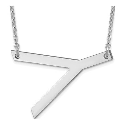 Sterling Silver Large Letter Y Necklace