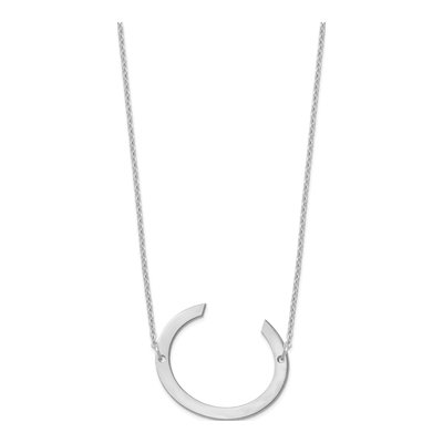 14K White Gold Large Letter C Necklace – view 2