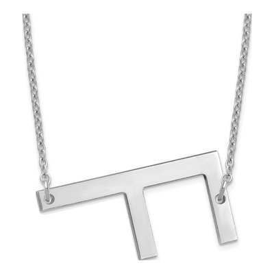 14K White Gold Letter F Necklace