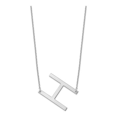 14K White Gold Large Letter H Necklace – view 2