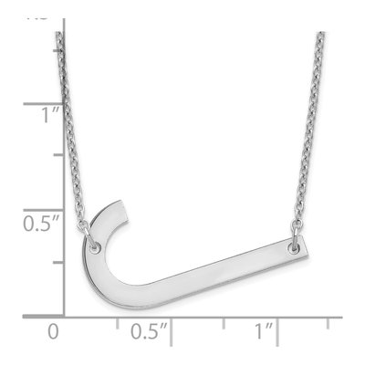 14K White Gold Large Letter J Necklace – view 3