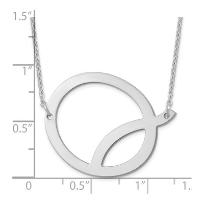 14K White Gold Large Letter Q Necklace – view 3