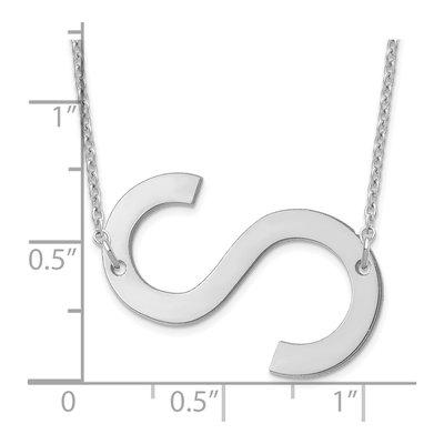14K White Gold Large Letter S Necklace – view 3
