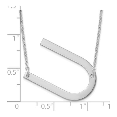 14K White Gold Large Letter U Necklace – view 3