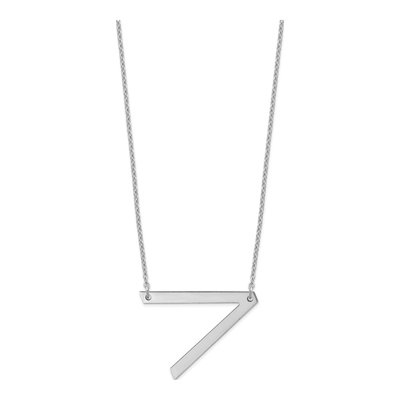 14K White Gold Large Letter V Necklace – view 2