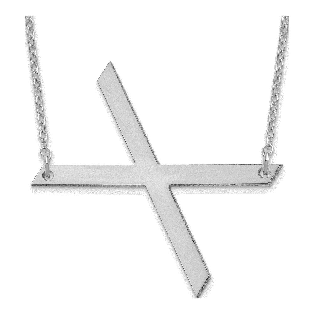 14K White Gold Large Letter X Necklace