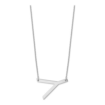 14K White Gold Large Letter Y Necklace – view 2