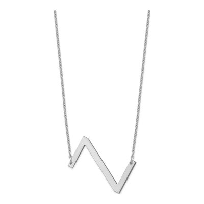 14K White Gold Letter Z Necklace – view 2