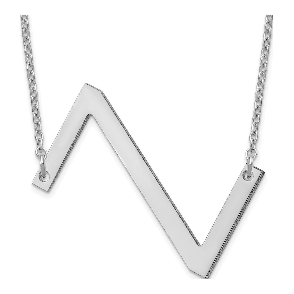 14K White Gold Letter Z Necklace