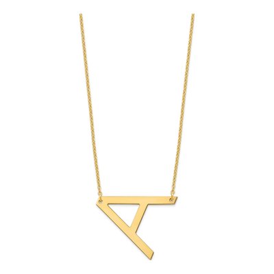 14K Yellow Gold Letter A Necklace – view 2