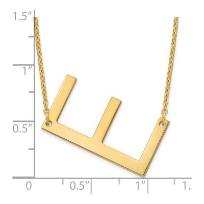 14K Yellow Gold Large Letter E Necklace – view 3
