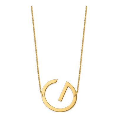 14K Yellow Gold Large Letter G Necklace – view 2
