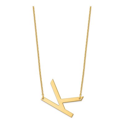 14K Yellow Gold Large Letter K Necklace – view 2