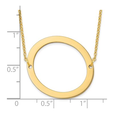 14K Yellow Gold Large Letter O Necklace – view 3