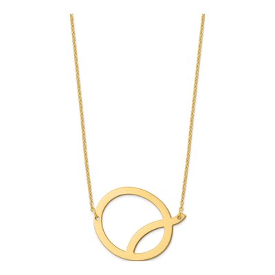 14K Yellow Gold Large Letter Q Necklace – view 2