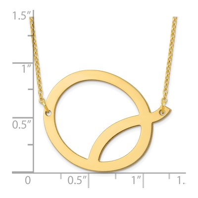 14K Yellow Gold Large Letter Q Necklace – view 3