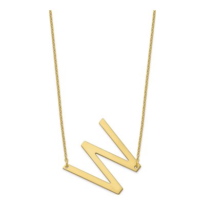 14K Yellow Gold Letter W Necklace – view 2